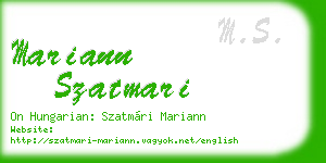 mariann szatmari business card